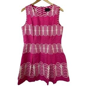 Just Taylor 14P link and white dress, high waisted and flat pleats and lined